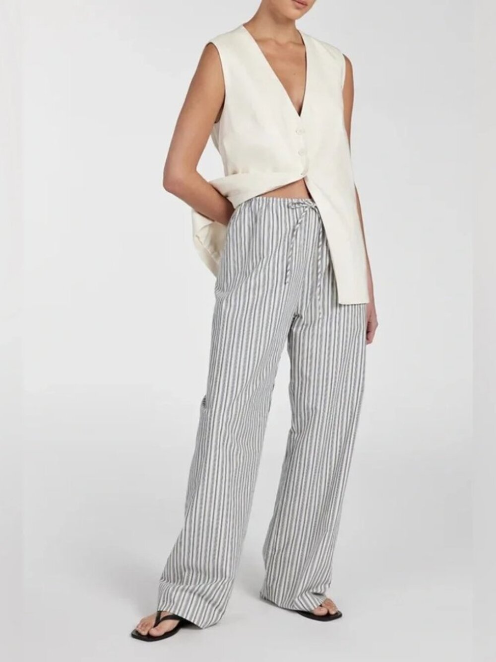 DISSH Ezra Striped Cotton Blue DrawstringPants size 4
